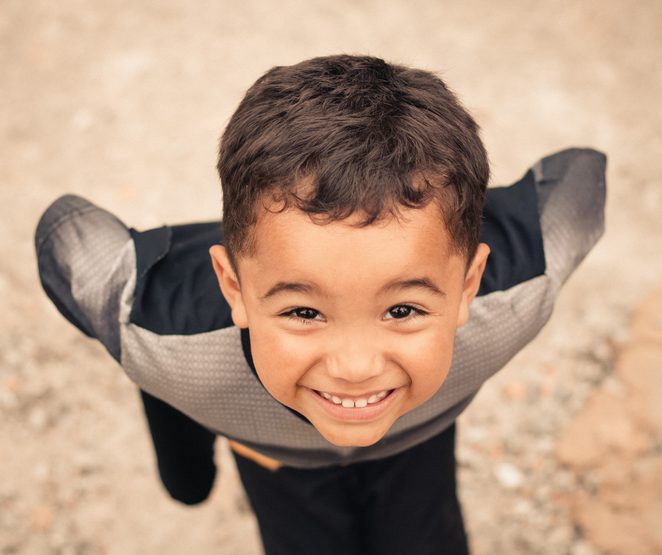 Boy looking up