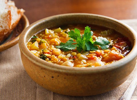 Moroccan Carrot, Lentil and Prune Soup