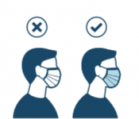 For a disposable mask, place the colored side facing out.
