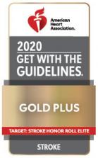 American Heart Association - 2020 Stroke Gold Plus Award badge
