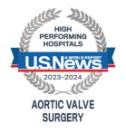 U.S. News Aortic Valve Surgery badge - 2023-2024