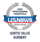 Heart and Vascular U.S. News award in Aortic Valve Surgery 2025-2026