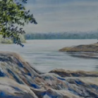 Landscape watercolor painting