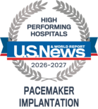 Heart and Vascular U.S. News award in Pacemaker Implantation 2026-2027