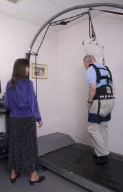 Patient using ActiveStep fall assessment system