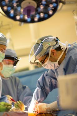 Dr. Finley in the Thoracic Surgery operating room