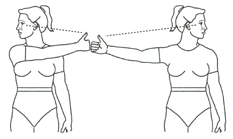 Vestib with eye out phase side/side exercise illustration