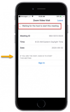 Waiting for host to start this meeting screenshot