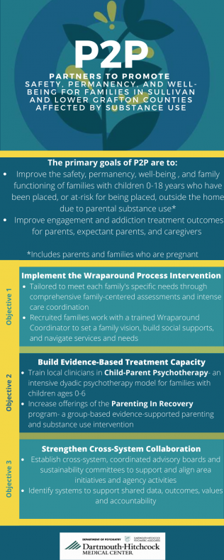 Infographic explaining goals of P2P program