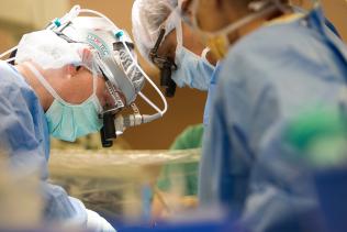 Surgeons in the cardiology operating room