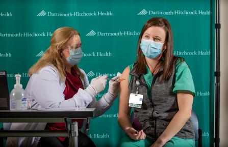 Hilary Way receives vaccine