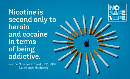 Nicotine is second only to heroin and cocaine in terms of being addictive.