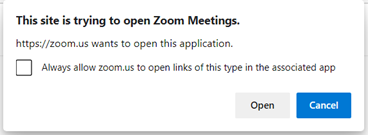 Virtual visit open Zoom meeting screenshot