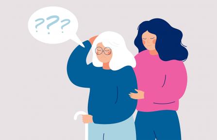 illustration of a two women on helping the other