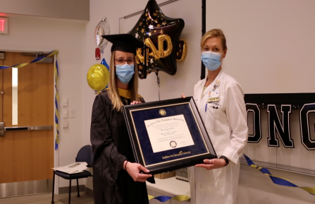 To honor the academic and professional achievements of one of its nurses, Dartmouth-Hitchcock Medical Center recently hosted a graduation celebration for one of its nurses who earned a master’s degree from Southern New Hampshire University.