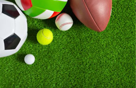 Photo of variety of sports balls.
