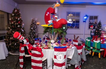 Cat in the Hat-themed tablescape