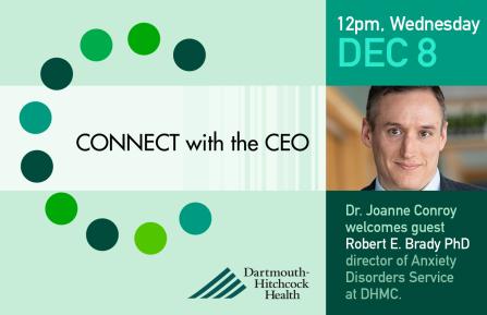 Connect with the CEO logo and headshot of Robert Brady, PhD