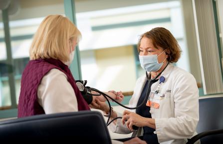 Dr. Merle Myerson with patient
