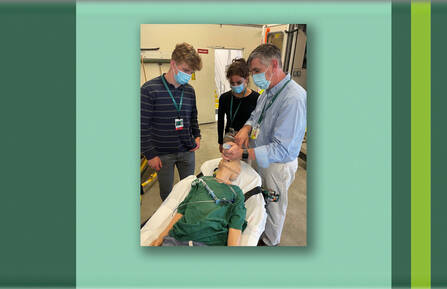 A member of Dartmouth Health’s Advanced Response Team (DHART) demonstrates endotracheal intubation to trainees of Dartmouth Health’s Workforce Readiness Institute.