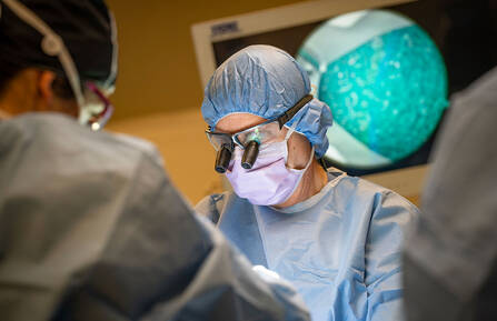 Dr. Lance Warhold in surgery