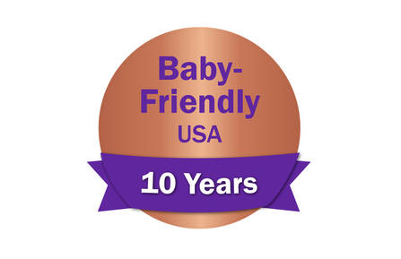Baby-Friendly USA 10 Years designation badge