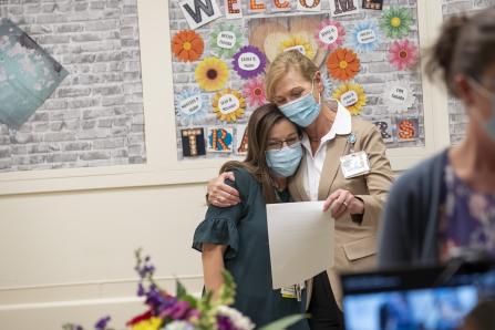 Nurse receiving DAISY Leader Award