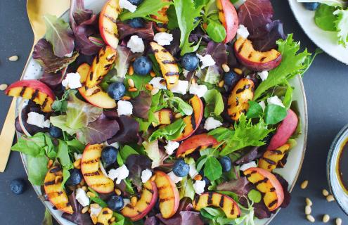 Blueberry and peach salad