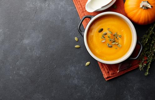 Bowl of pumpkin soup