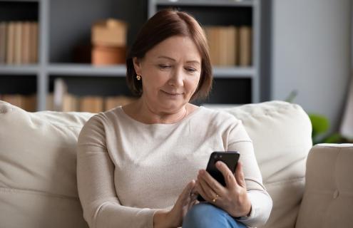 older woman on phone