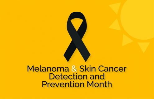 Black ribbon for melanoma and skin cancer awareness