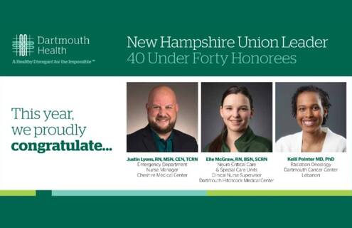 From left, Justin B. Lyons, RN, MSN, CEN, TCRN, Elle E. McGraw, RN, BSN, SCRN, and Kelli B. Pointer, MD, PhD