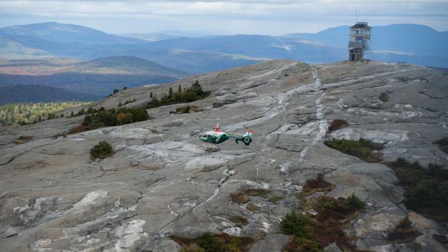 DHART flight over mountain