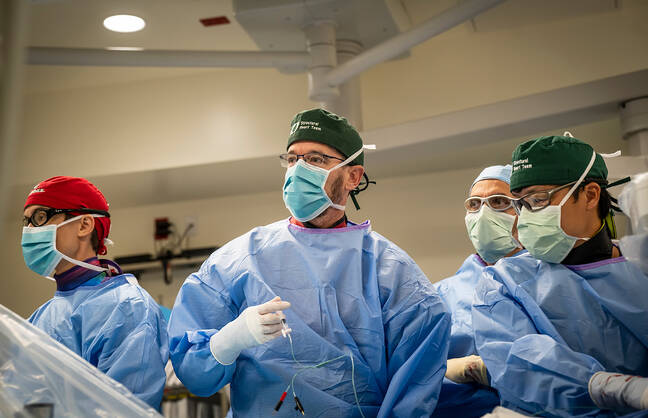 Doctors in a surgery