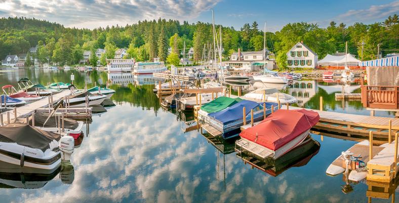 Boats at Lake Sunapee Harbor