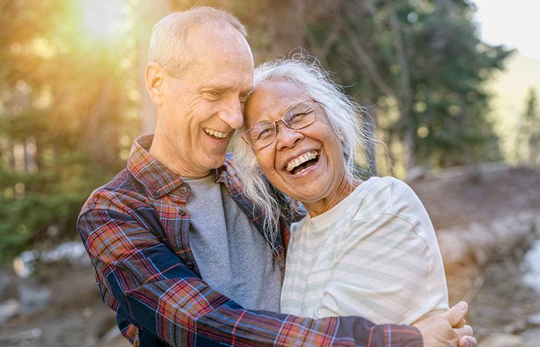 Man and woman hugging